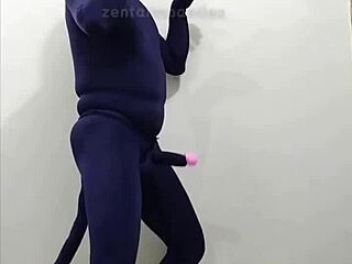 zentai dog cosplay slave gets penis fucked in bdsm