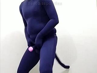 zentai dog cosplay slave gets penis fucked in bdsm