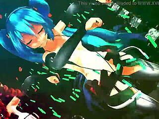 Gadis telanjang menari sensual di fantasi hentai Meksiko