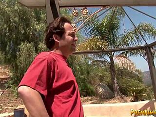 hot blonde babe feels intense pleasure getting fucked outdoors