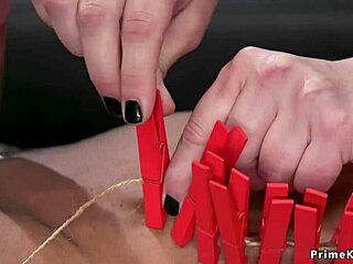 Dominant babe spanks personal assistant over the knee in kinky session