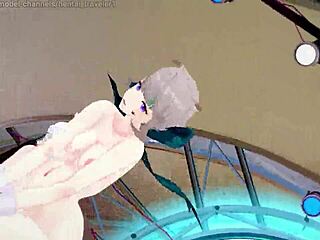 genshin impact lynette furina arlecchino in hot mmd action