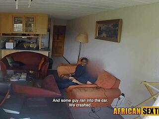 Tight black pussy stretched before messy facial cumshot