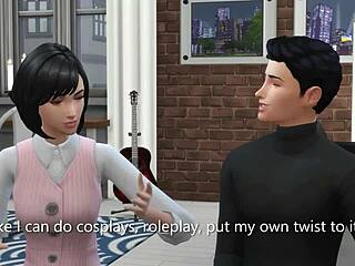 horny girlfriend tries porn with cute petite moves 😏