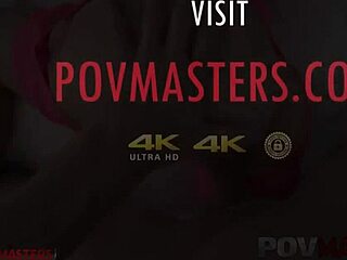 Fit busty blondine Sarah Taylor leker under stor kuk pov