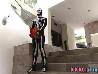 Little Costumed Teen Blows Hard!