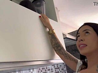 I fucked the maid my wife hired, bending her over in doggystyle.