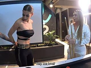 Fiery latinas threesome on pool table?