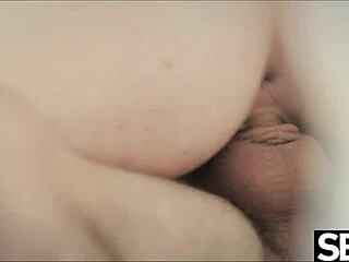 Watch the dominant redhead in shoes seduce the workman with a blowjob. Then she rides his cock cowgirl style, licking her natural tits.