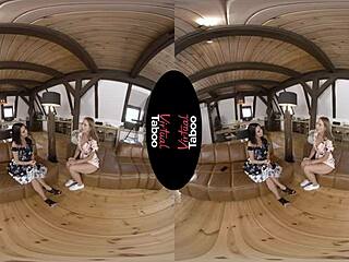 In virtual taboo, the brunette at home touches herself