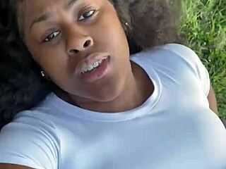 Sweet Monae enjoys a wild park encounter with me