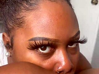 Pretty babe handles pretty dick with handjob and blowjob