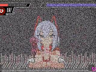 Buzama色情格斗游戏第4集显示身体变形为巨鸡巴。然后它被夹在大奶之间吸吮。