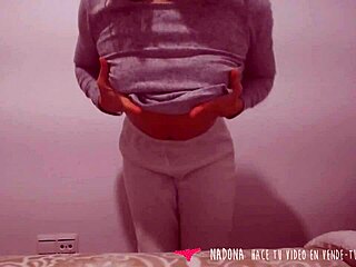 spanish beauty nadona teases with her bra in lingerie