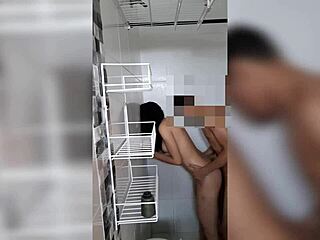 We started in the bathroom and ended up in bed with her bent over for big cock blowjob and doggystyle