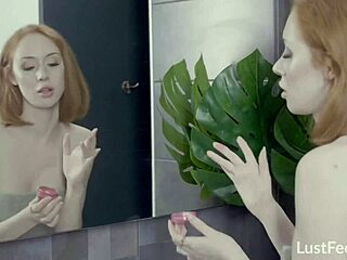 fucking that busty redhead wife in the hotel bathroom