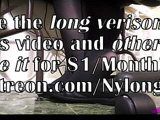 Shoeplay With Seamed Stockings And Black Flats