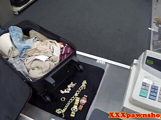 watch this latina in uniform suck before bent-over doggystyle sex on hidden cam at the pawnshop?