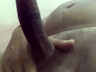 Ravi's big black cock gets a handjob and he eats his own cum! 😋