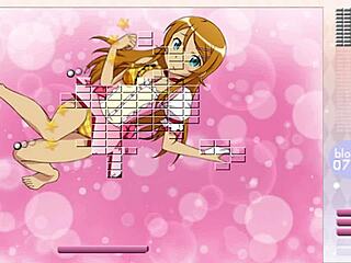 kousaka kirino strips and rips clothes in arkanoid gameplay with hentai striptease