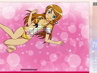 kousaka kirino strips and rips clothes in arkanoid gameplay with hentai striptease
