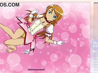 kousaka kirino strips and rips clothes in arkanoid gameplay with hentai striptease