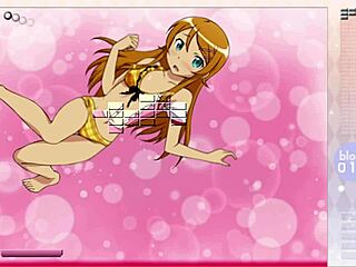 kousaka kirino strips and rips clothes in arkanoid gameplay with hentai striptease