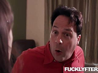 Various guys get fucked by a black man and a blonde man in turn, and Judy Jolie, a curvy brunette, blowjob and cumshot