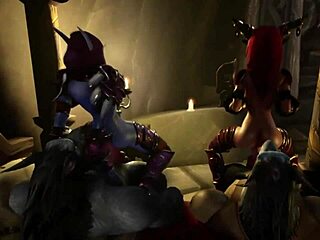 Blonde Elf Bent Over in Furry Werewolf Gangbang Orgy