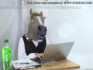 A female office worker navigates her masked routine in the workplace