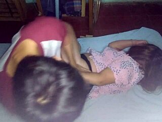 Side Action in a Seductive Yellow Thong with Amateurs