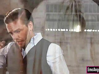 hellish cheerleaders have wild sex with photographer, licking and riding monster cock