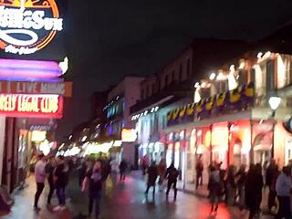New Orleans encounter with Wolfgang Daniels on Bourbon Street.