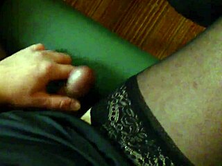 Shemale Masturbates Solo in Sexy Stockings