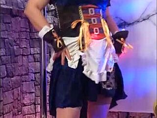 Redhead Wife Dances Dirty Halloween Pumpkin Pussy