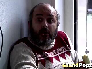 blonde teen intensely sucks old man's cock