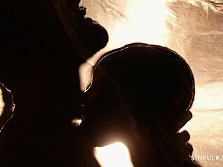 The energetic ebony pornstar bent over for rough doggystyle and spanking.