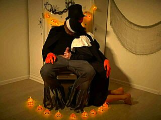 pleasuring the pumpkin king with a blowjob and doggystyle ride?