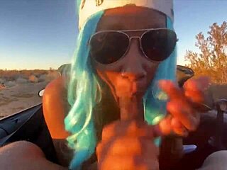 I'm suckin' that big black cock sloppy in public, deepthroatin' for the cumshot.