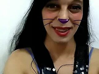 Pretty ladyboy streaming live on Facebook with a surprising twist