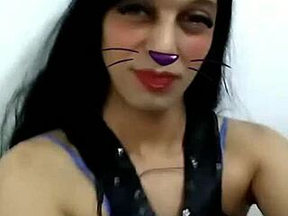 Pretty ladyboy streaming live on Facebook with a surprising twist