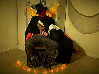 pleasuring the pumpkin king with a blowjob and doggystyle ride?