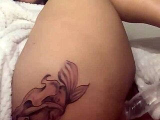 Ariel love indulges in creamy solo play in the bathroom, caught in interracial lesbian bliss with a pretty latina clit tease