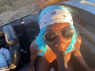 I'm suckin' that big black cock sloppy in public, deepthroatin' for the cumshot.