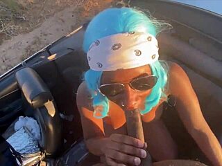 I'm suckin' that big black cock sloppy in public, deepthroatin' for the cumshot.