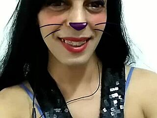 Pretty ladyboy streaming live on Facebook with a surprising twist