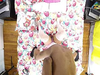 Black christ dominates vixen vanity's big ass with monster cock backstage overhead view