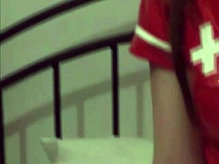 Brunette Babe in Lingerie Plays Fetish Cuffs