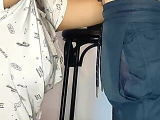 Cute teen gives unexpected blowjob to her trainer