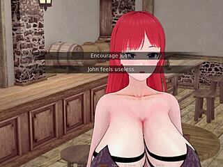 Let's play with the charming redhead waitress and her big tits.